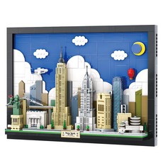 왕지 세계도시여행 미국 뉴욕 L사호환블록, 혼합색상, 1개