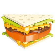 JAKi 佳奇 三明治兼容積木 JK5653, 1個, 混合顏色