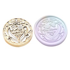 Fancy Flow 童話設計感封蠟印章頭, 1個, 花朵愛心