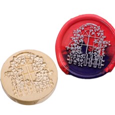 Fancy Flow 感性花與窗戶封蠟印章頭, CH15, 1個