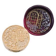 Fancy Flow 感性花與窗戶封蠟印章頭, CH25, 1個