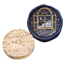 Fancy Flow 感性花與窗戶封蠟印章頭, CH13, 1個