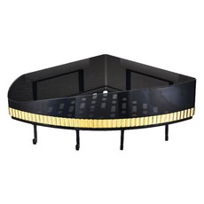 몬드스팟 욕실 무타공 코너 부착형 물빠짐 선반 거치대 YY57565, 블랙투명골드, 1개