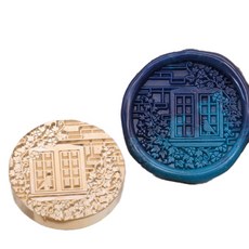 Fancy Flow 感性花與窗戶封蠟印章頭, CH12, 1個