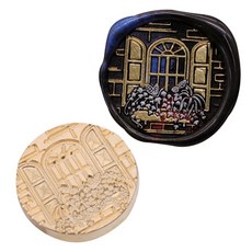 Fancy Flow 感性花與窗戶封蠟印章頭, CH18, 1個