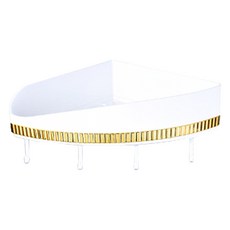 몬드스팟 욕실 무타공 코너 부착형 물빠짐 선반 거치대 YY57565, 화이트골드, 1개