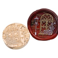 Fancy Flow 感性花與窗戶封蠟印章頭, CH27, 1個