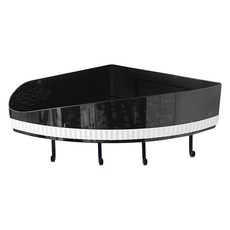 몬드스팟 욕실 무타공 코너 부착형 물빠짐 선반 거치대 YY57565, 블랙화이트, 1개