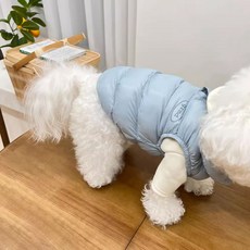 강아지 퍼피드림 가볍고 따듯한 멋쟁이 댕댕 애견 패딩 00165, 블루, 1개