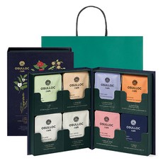 OSULLOC Master Blend茶包禮盒, 細雀綠茶+濟州火山岩茶+摩洛哥薄荷茶+焦糖莓果風味博士茶+花香綠茶+濟州柑橘茶+熱帶水果山茶花茶+月光漫步蜜梨茶 各4入, 1盒