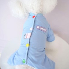 퍼피드림 강아지 기모안감 컬러팝 올인원 00124, 블루, 1개