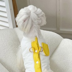 페이디안펫 퍼피드림 강아지 리드줄 탈착형 기모 패치 패딩조끼 00139, 화이트, 1개