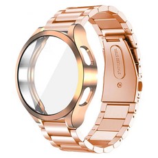 IAMPANDA Galaxy Watch Classic 金屬錶帶保護殼組, 玫瑰金, 1套