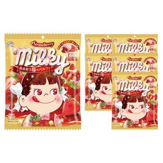 후지야 밀키 캔디 딸기맛, 6개, 65.8g