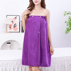 INART 女款防滑落扣環式浴袍, 1個, 深紫色