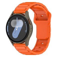 HAMATE Galaxy Watch 相容 積木純色矽膠環形錶帶 22mm, 橘色, 1個