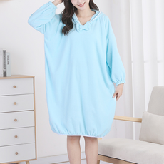 長袖浴袍, 1個, 淺藍色