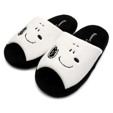 SHOELAMODE Peanuts AD 史努比微笑室內拖鞋, 黑色/M(235~250mm), 1個