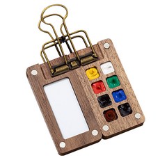 Make Mine 迷你水彩顏料核桃木壓克力盒 6號木, 8格, 1個