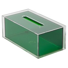 banaco 方形壓克力面紙盒, 綠色, 1個