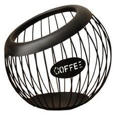 맙소샵 홈카페 감성 철제 캡슐커피 보관함 YK100, 블랙, 1개