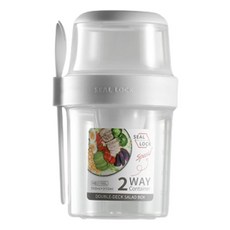 SEAL LOCK Happy Withers 三合一醬料盒附叉子組沙拉雙層便當盒 310ml + 560ml, 1套, 混合色
