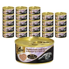 쉬바 어덜트 고양이 무스 주식캔 닭고기와 양 심장, 혼합맛, 70g, 24개 혼합맛, 70g, 24개