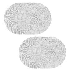 아메리칸로드 고급 타원형 가죽 테이블 방수 식탁매트 HR009, C타입, 2개, 45 x 30 cm