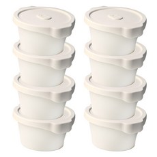 Iwooa 溫器陶瓷密封微波爐飯碗, 8個, 象牙白