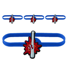 微笑棒球隨行杯玻璃杯識別標記鏈, 4個, 棒球26