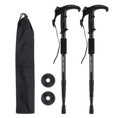 Whitewolf 輕量4段杜拉鋁登山杖組, 1套, 黑色
