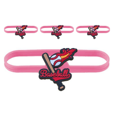 微笑棒球隨行杯玻璃杯識別標記鏈, 4個, 棒球7