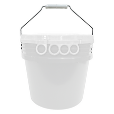 월드크린 다용도 휴대용 세차버킷 + 뚜껑 세트, 12L, 화이트