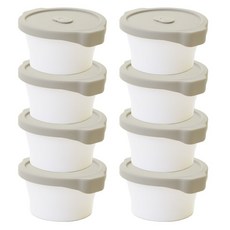 Iwooa 溫器陶瓷密封微波爐飯碗, 8個, 現代米色