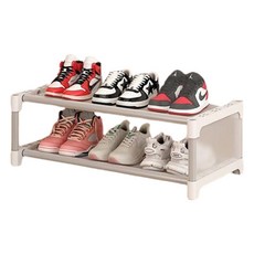 맙소샵 窄版多用途組裝式兩層鞋架 60cm HR004, 1個, 混合色
