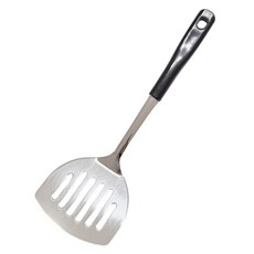 Kitchen Blooming 304不鏽鋼寬版鍋鏟 大型, 黑色(手柄), 1個