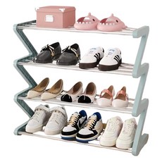 맙소샵 지그재그 조립식 인테리어 4단 신발정리대 HR003, 블루60 봉타입, 1개