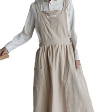 Kamang 水洗棉洋裝圍裙, 1個, 象牙白