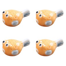 日式筷架 可愛河豚, 4個, 2號