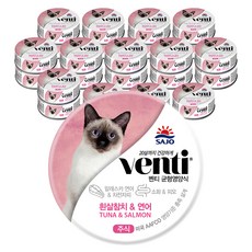 사조벤티 생후 3개월 이상 고양이 주식캔, 90g, 24개, 연어+참치