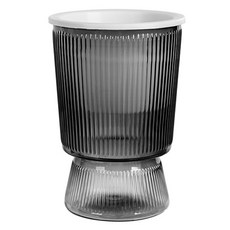 홈플로우 깔끔한 분위기 투명 줄무늬 미니 화분, 그레이, 1개