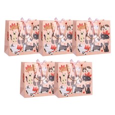 Toppia 簡約貓咪購物袋, 5個, 繩索