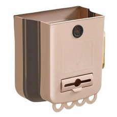 셀리빙 벽걸이형 수납형 쓰레기통, 핑크베이지