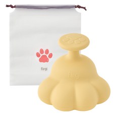 Firgi 矽膠背部拍打按摩嬰兒打嗝誘導按摩器+收納包組, 1套, 奶油黃, 1ml