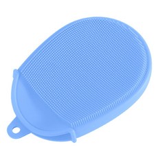 JOYMULTI 兒童Q彈柔軟矽膠沐浴手套, 藍色, 1個