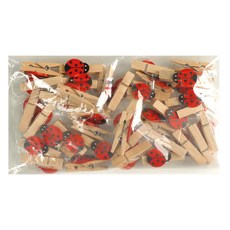 Uniart 大容量造型木夾 36入, 瓢蟲, 1個