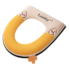 Ontree 幸運兔超細纖維馬桶坐墊, 1個, 黃色