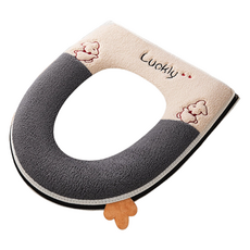 Ontree 幸運兔超細纖維馬桶坐墊, 1個, 灰色