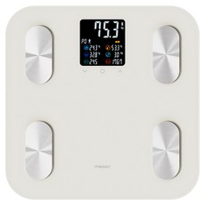 무아스 스마트 헬스케어 LCD 체지방 체중계 프로, MBCS5, 아이보리, 1개