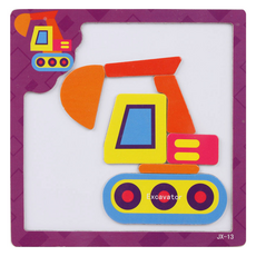 玩具豆磁鐵拼圖 挖土機, 7件, 1個